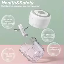 Mini Electric Garlic Chopper 250ML Vegetable Food Chopper USB Garlic Mincer, Onion Chopper for Ginger, Chili, Vegetables